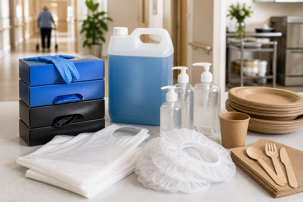 Aged care supplies Melbourne wholesale - nitrile gloves, sanitiser, disposable plates and cutlery for Victorian facilities