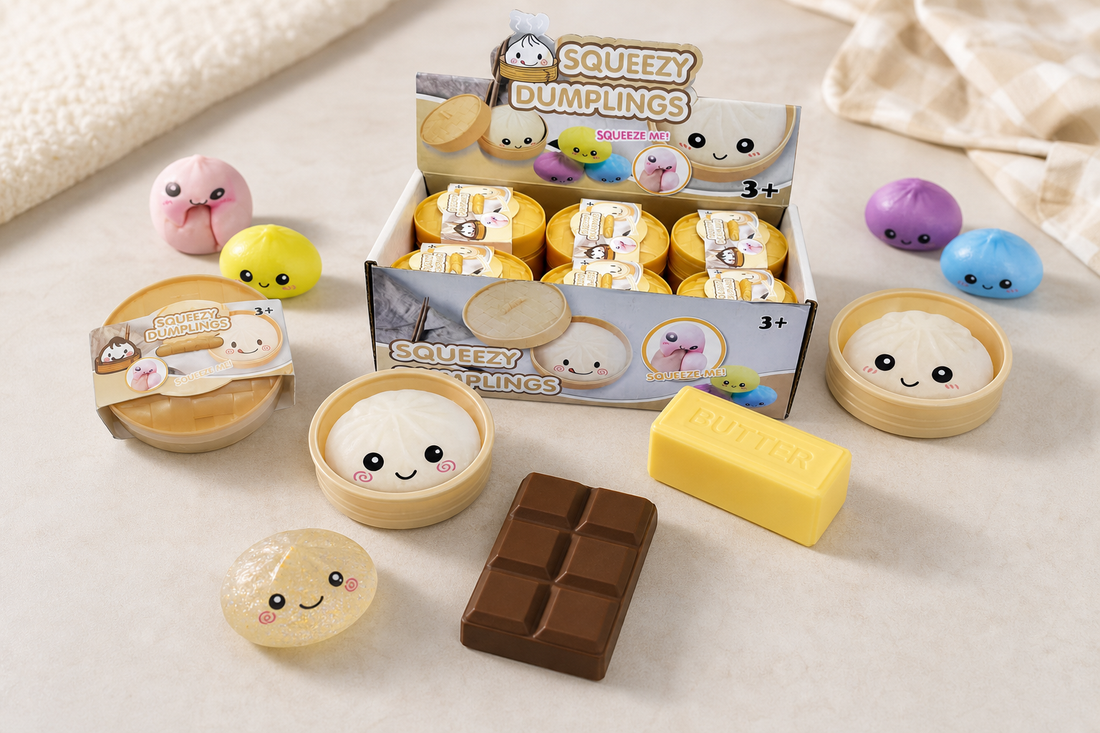 Wholesale squishy toys range - dumpling, butter and chocolate slow-rise squishies