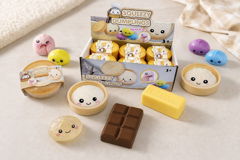 Wholesale squishy toys range - dumpling, butter and chocolate slow-rise squishies