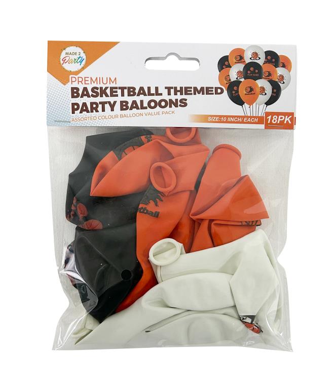 18PK Basket Ball Themed Party Balloons (D)