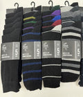 Men's 5-pack business crew socks in assorted colours, sizes 6-10 and 11-14, wholesale carton of 24 packs