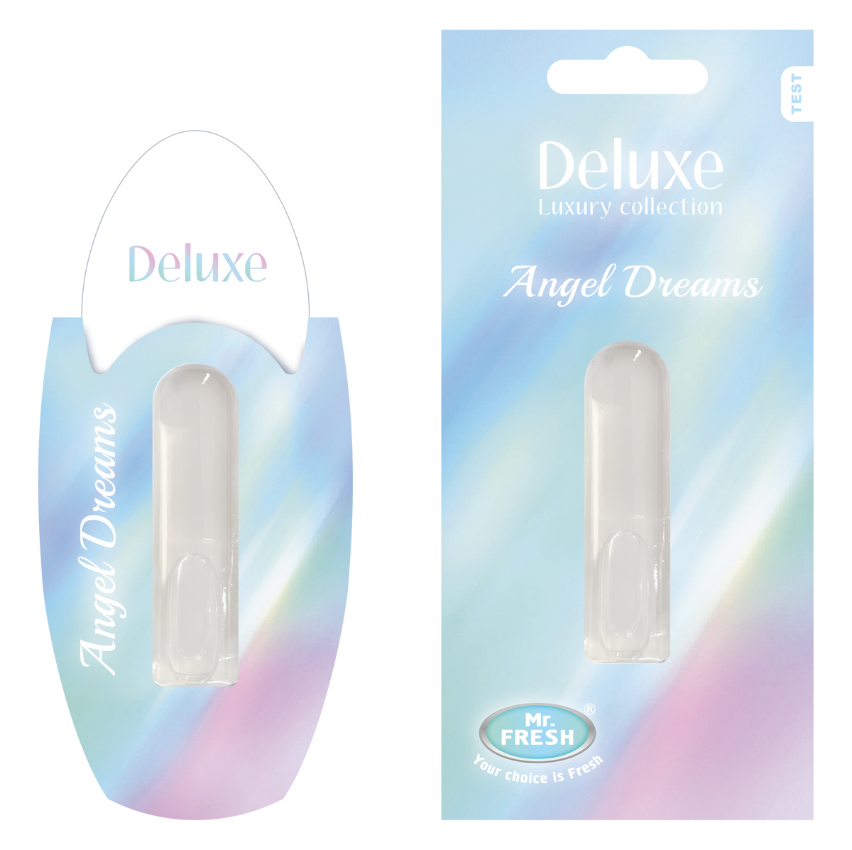 Angel Dreams Car Air Freshener - Luxury Diffuser | Mr. Fresh Deluxe - packaging