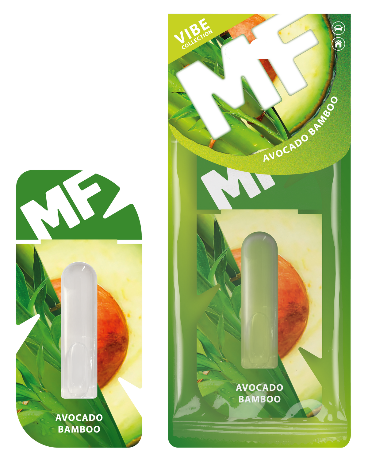 Avocado & Bamboo Car Air Freshener - Hanging Diffuser | Mr. Fresh VIBE - packaging