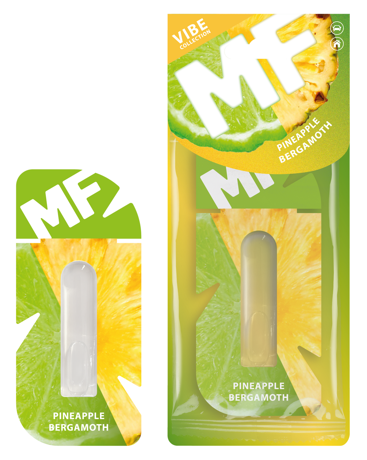 Pineapple & Bergamot Car Air Freshener - Hanging Diffuser | Mr. Fresh VIBE - packaging