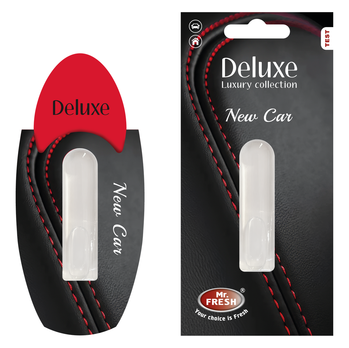 New Car Car Air Freshener - Luxury Diffuser | Mr. Fresh Deluxe - packaging