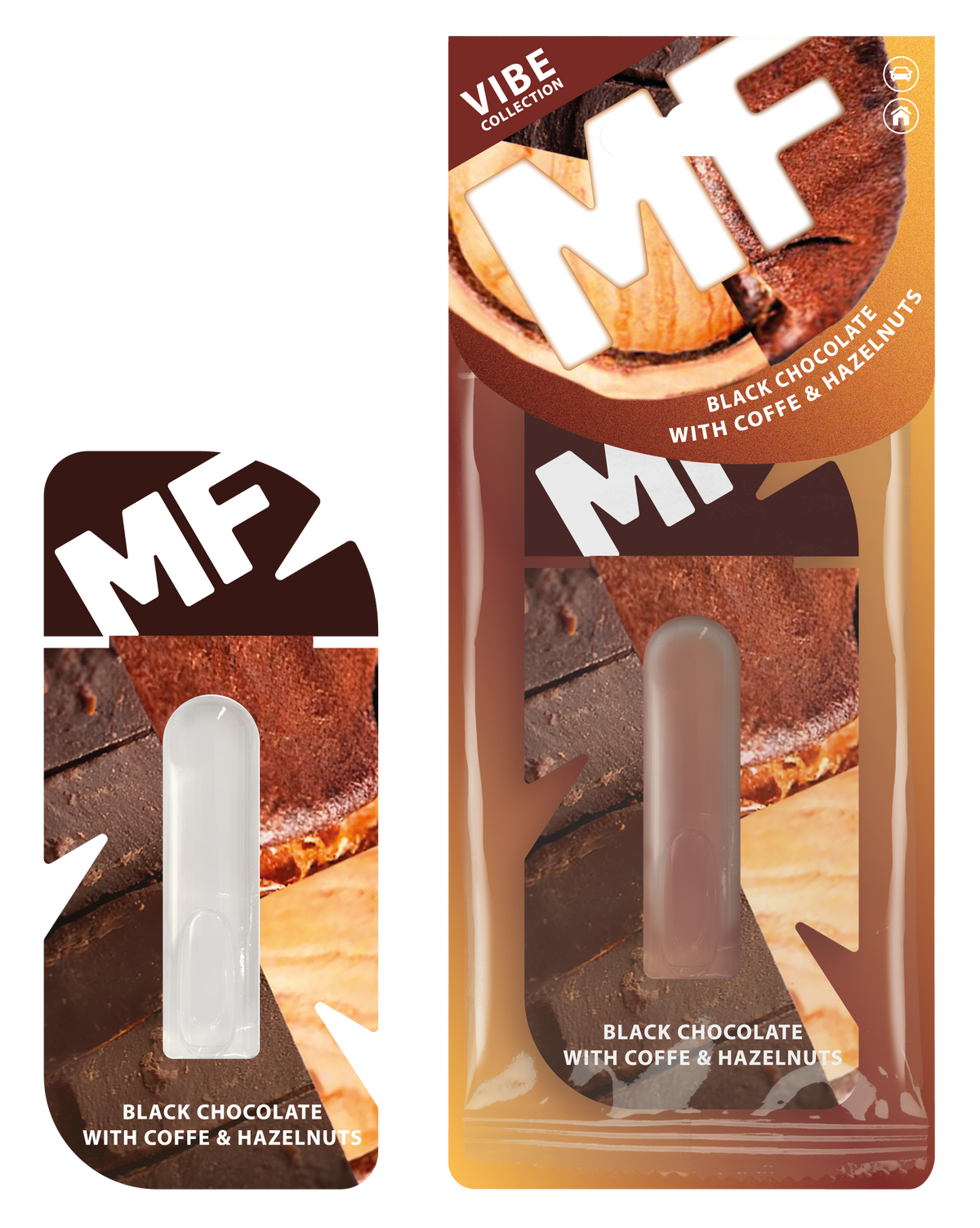 Chocolate & Coffee Car Air Freshener - Hanging Diffuser | Mr. Fresh VIBE - packaging