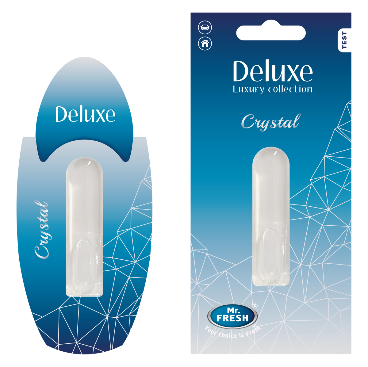 Crystal Car Air Freshener - Luxury Diffuser | Mr. Fresh Deluxe - packaging