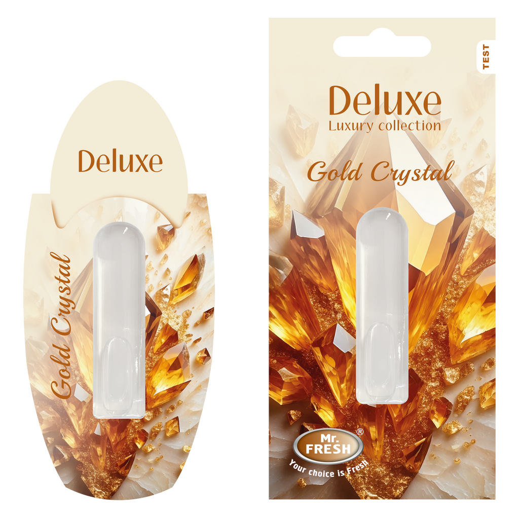 Gold Crystal Car Air Freshener - Luxury Diffuser | Mr. Fresh Deluxe - packaging