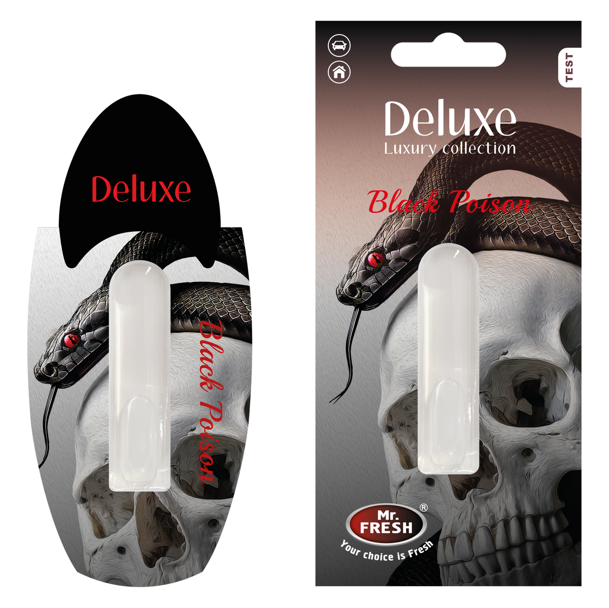 Black Poison Car Air Freshener - Luxury Diffuser | Mr. Fresh Deluxe - packaging