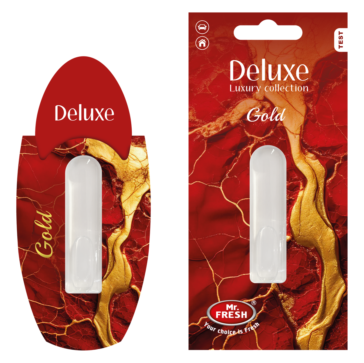 Gold Car Air Freshener - Luxury Diffuser | Mr. Fresh Deluxe - packaging