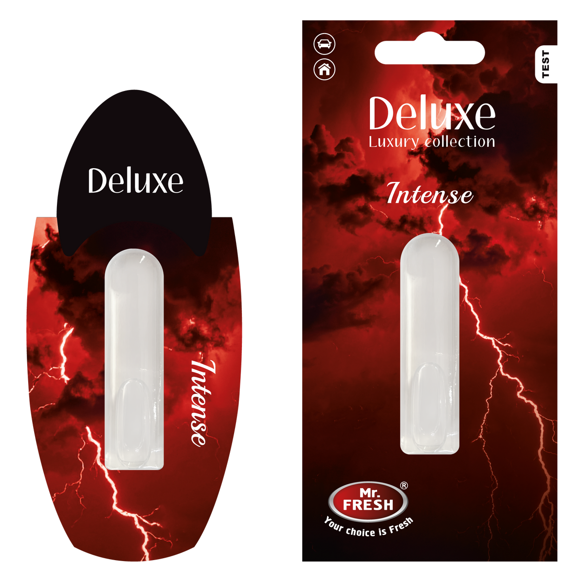 Intense Car Air Freshener - Luxury Diffuser | Mr. Fresh Deluxe - packaging