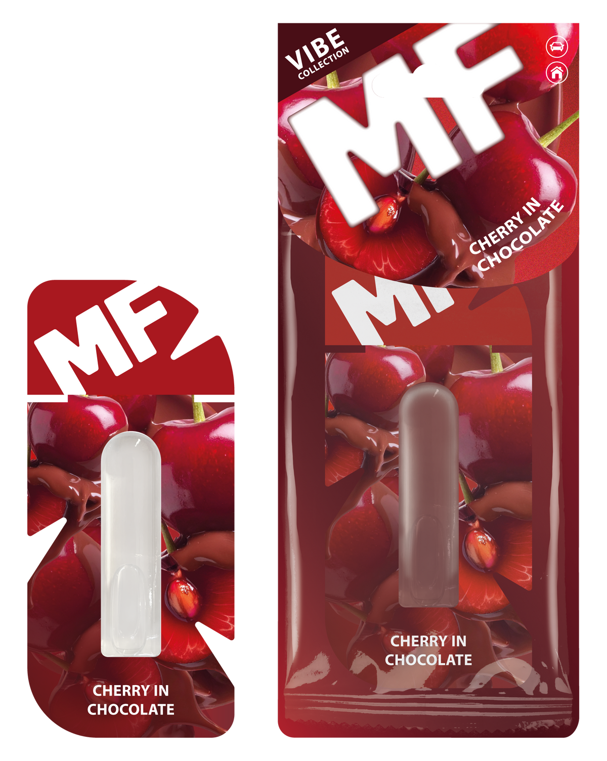 Cherry & Chocolate Car Air Freshener - Hanging Diffuser | Mr. Fresh VIBE - packaging