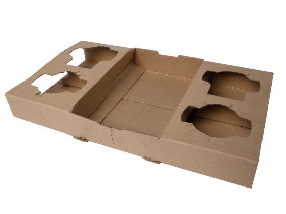 Biopak 4 Cup cardboard tray100