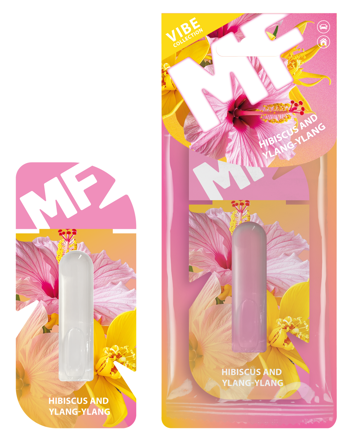 Hibiscus & Ylang-Ylang Car Air Freshener - Hanging Diffuser | Mr. Fresh VIBE - packaging