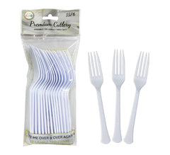 15PK Premium Re-Usable Plastic Party Forks