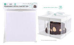 Transparent Crystal Cake/Gift Box with Decorative Ribbon - 25CM x 25CM x 25CM