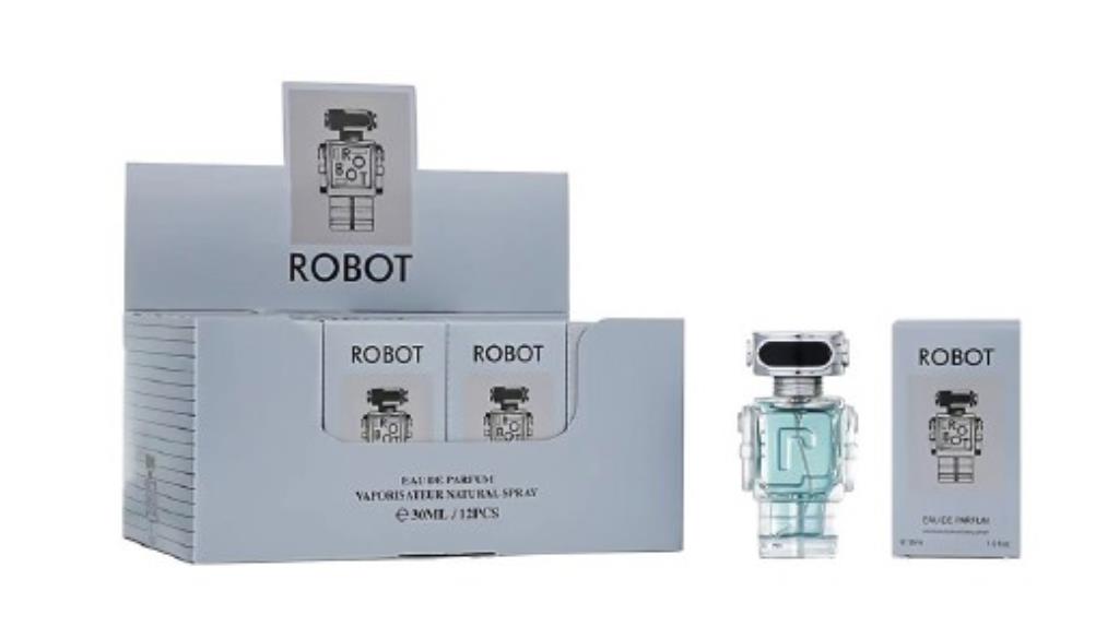 30ml Robot perfume dupe spray bottle inspired by Phantasy Premium Platinum, wholesale carton of 12