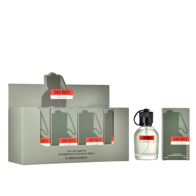 30ml Hero cologne dupe bottle inspired by Hugo Boss Hugo, wholesale pack of 12 for retail and gift shops