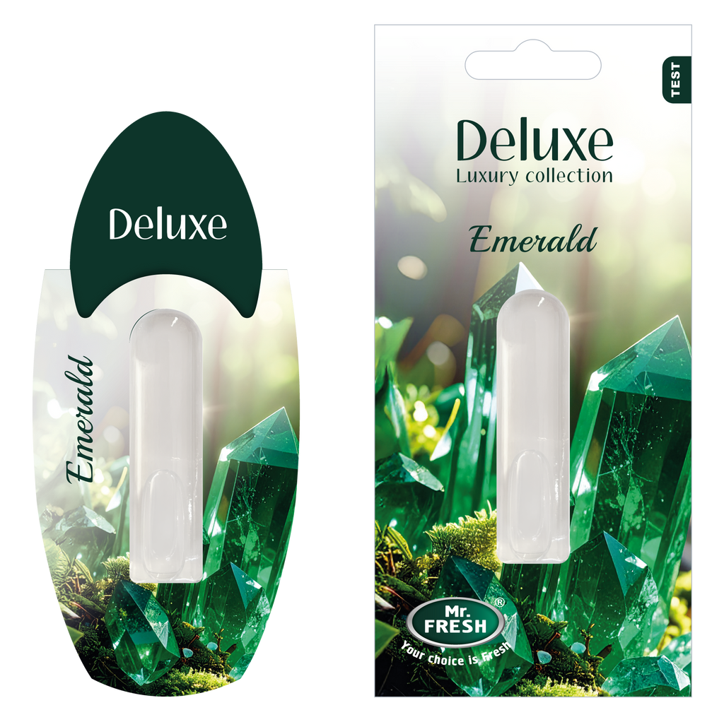 Emerald Car Air Freshener - Luxury Diffuser | Mr. Fresh Deluxe - packaging