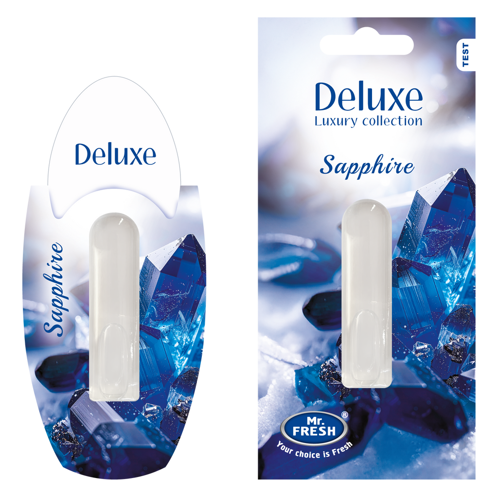 Sapphire Car Air Freshener - Luxury Diffuser | Mr. Fresh Deluxe - packaging