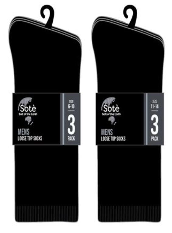 Men's 3PK Loose Top Socks