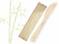 Paper-wrapped bamboo handle cutlery knife 100-piece pack for restaurant and catering use