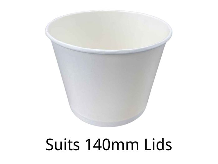 White paper bowl 1020ml 142mm diameter for soup noodle and salad takeaway food packaging, 600 per carton