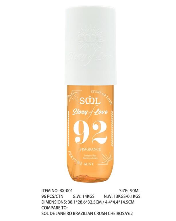 90ML Story of Love (92 Fragrance) - Smells like Sol De Janeiro Brazilian Crush Cheirosa '62