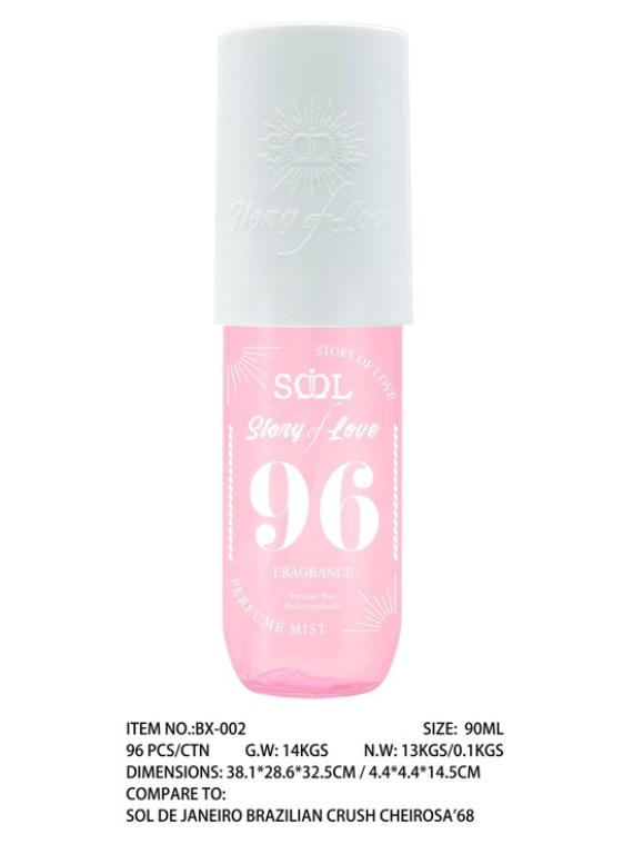 90ML Story of Love (96 Fragrance) - Smells like Sol De Janeiro Brazilian Crush Cheirosa '68