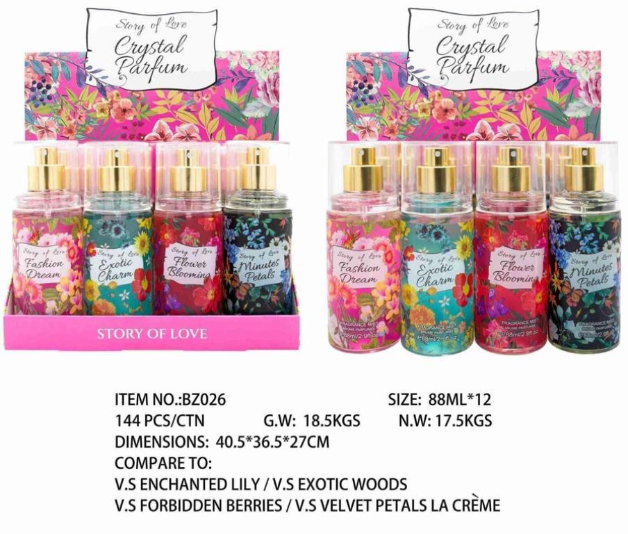88ML Crystal Parfum - Smells like VS Enchanted Lily, Exotic Woods, Forbidden Berries, Velvet Petals