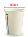 8oz White Green Line Biocup