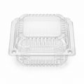 Clear ribbed clamshell takeaway containers 117x203x40mm stacked in bulk carton of 500, wholesale