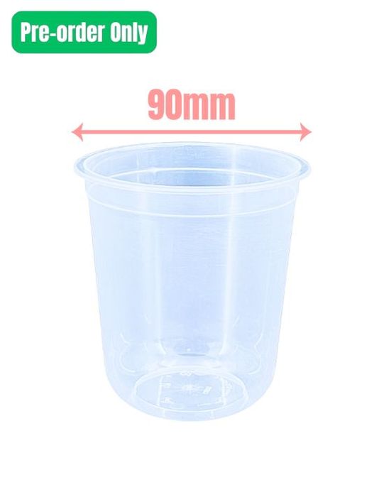 380ml PP U-shape clear plastic sealable cups with 90mm rim, 500 per carton, for bubble tea and cold drink service