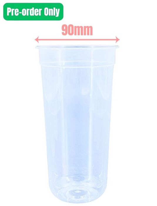 700mL PP U-shape sealable cold cups stacked in a carton of 500, suitable for bubble tea and cold drink service