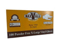 Clear Vinyl Gloves XL Powder Free 100pk