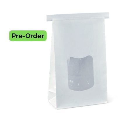 Tin Tie Bag Window White L