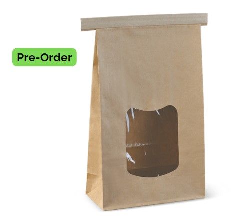 Tin Tie Bag Window Brown L
