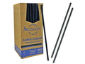 Ecoware black paper straws regular 6x197mm individually wrapped for café bar and restaurant use