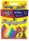 36PK Crayon Set With Sharpener (7.5CM LONG)