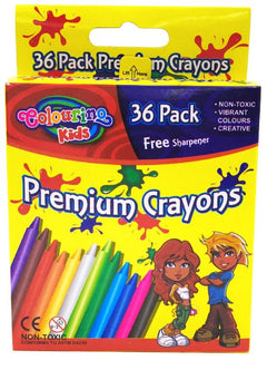 36PK Crayon Set With Sharpener (7.5CM LONG)