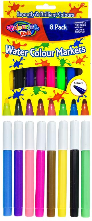 Thick Water Colour Markers - 8PK