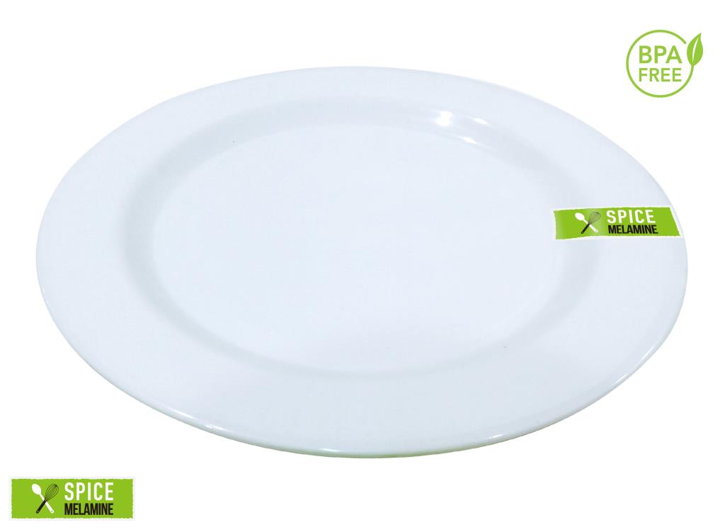 White Melamine Round Plate-28CM