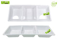 White Melamine 3 Section Condiment Tray - 38CM x 15CM