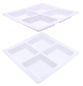 White Melamine Jumbo (4 Section) Condiment Tray - 34.5CM x 34.5CM