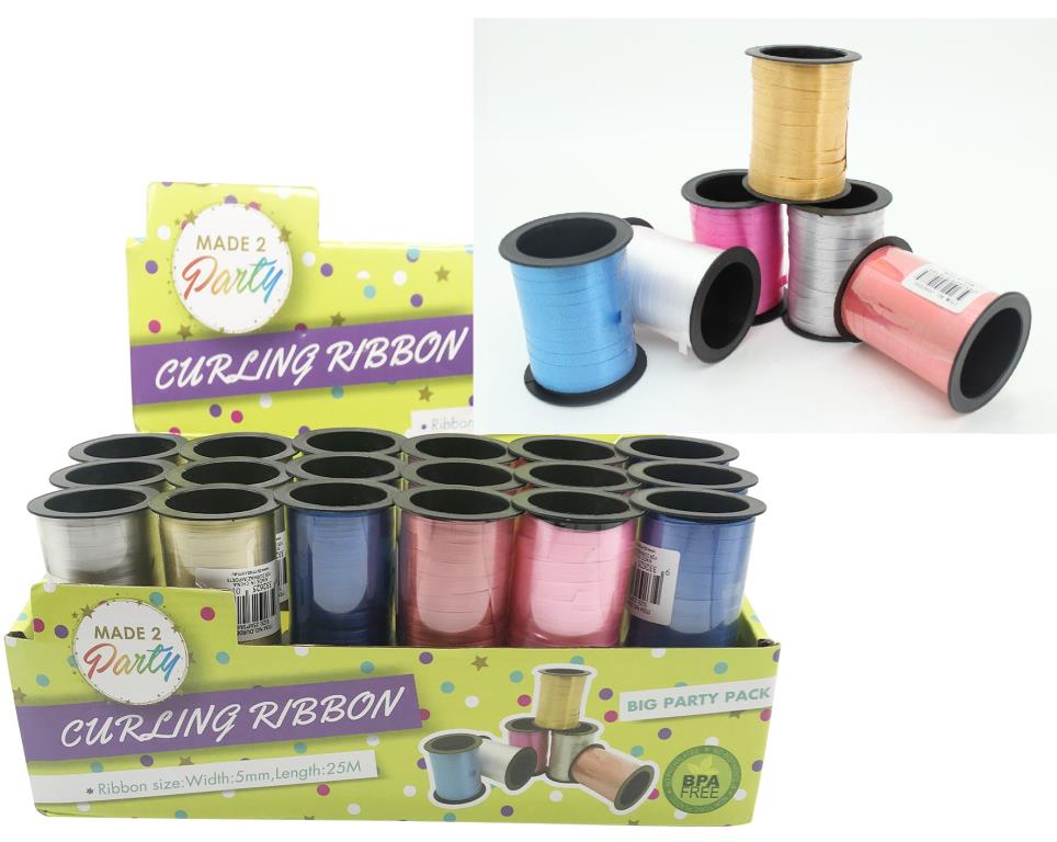 Curling Ribbon - 5MMx25MTR- 6 Assorted Colours
