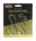 10PK Chrome S Hook - Assorted Size Pack