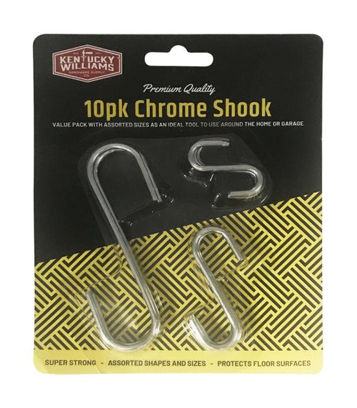 10PK Chrome S Hook - Assorted Size Pack