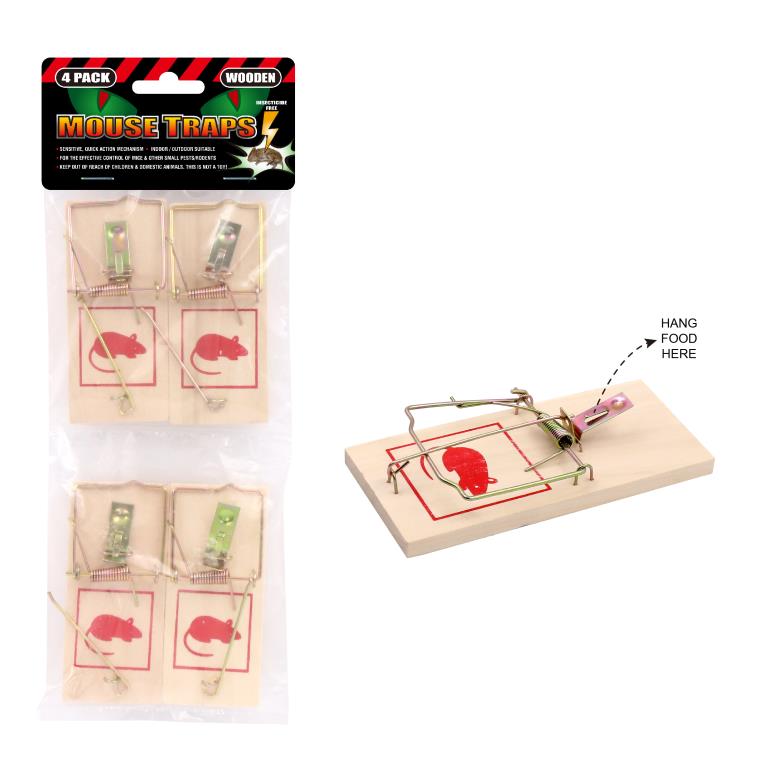 Wooden Mouse Traps(Standard Size)-4PK
