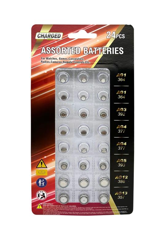24PCE Assorted Size Watch Battery