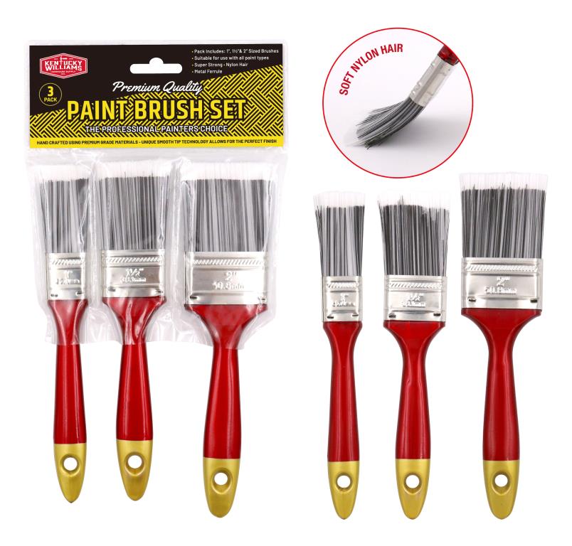 General Purpose Hardware Paint Brush Set-3PK
